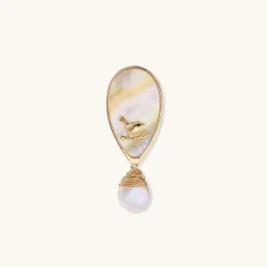 Perlmutt Brosche Shell Bird