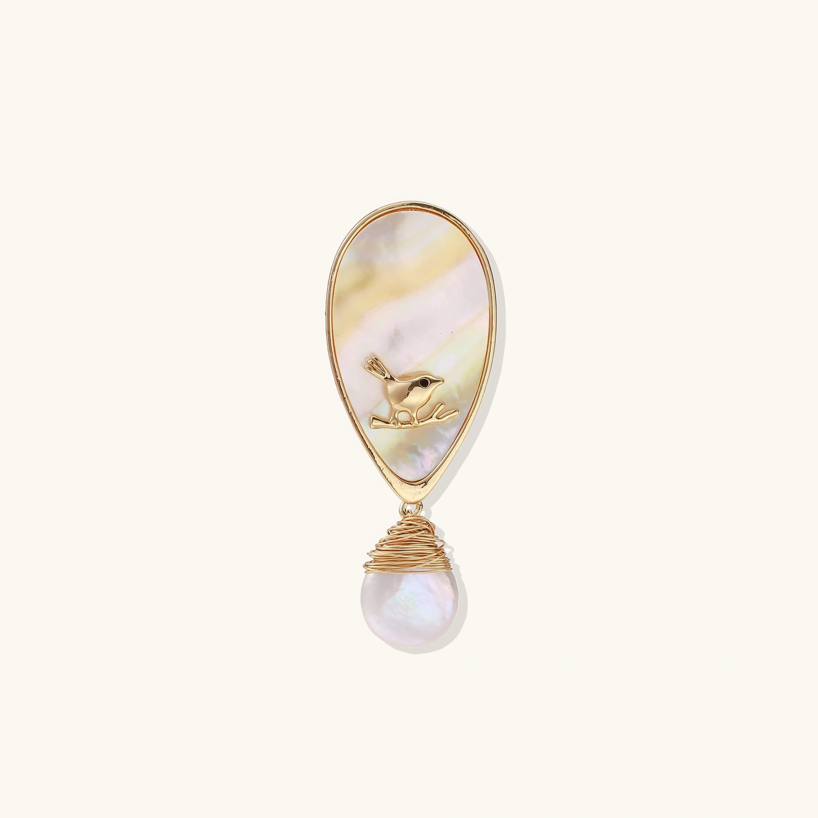 Perlmutt Brosche Shell Bird