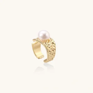 Perlmutt Ring Golden Tide