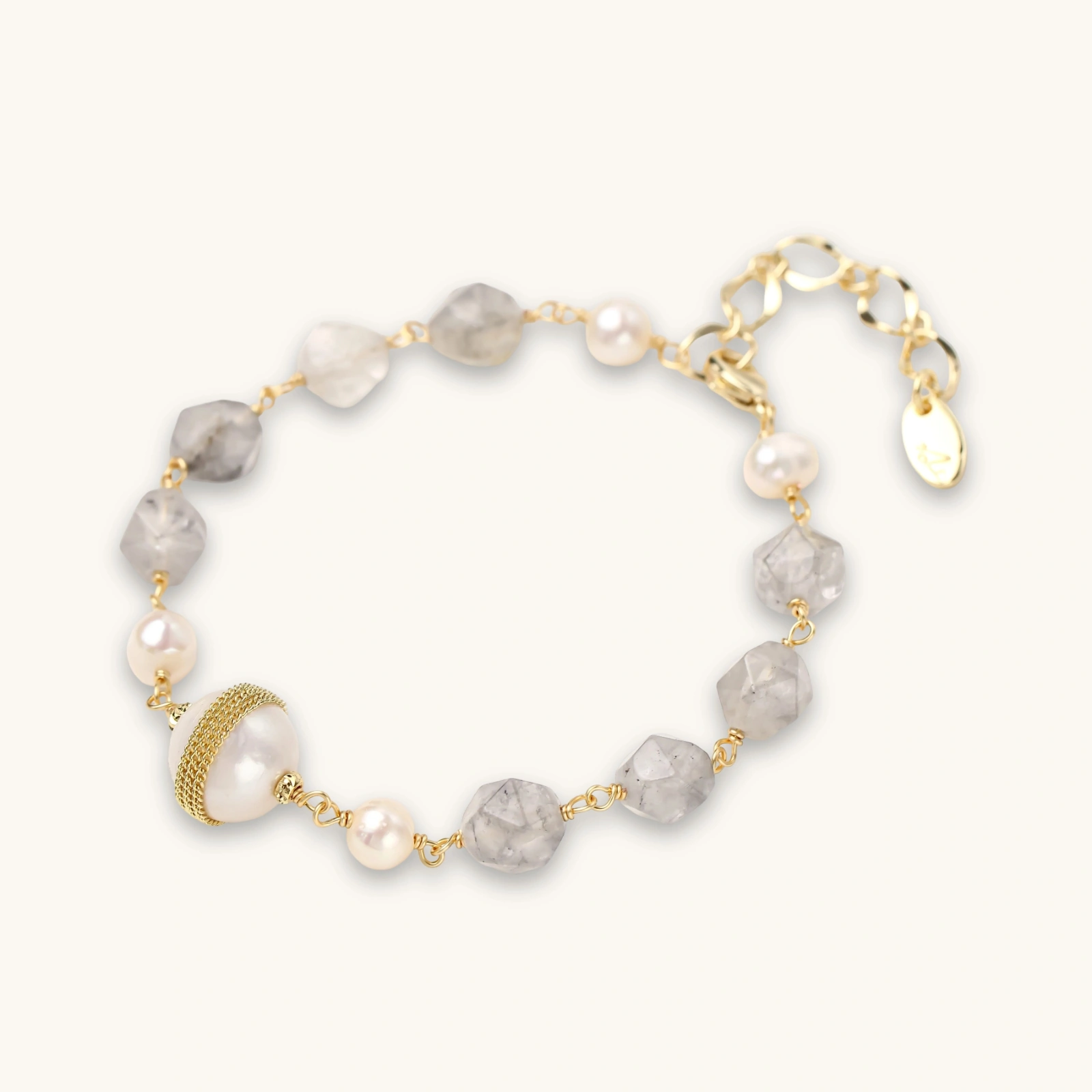 Klarquarz Armband Baroque Pearl Crystal Bracelet