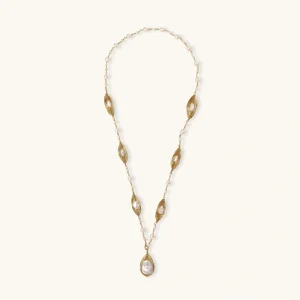 Barockperlen Halskette Golden Leaf