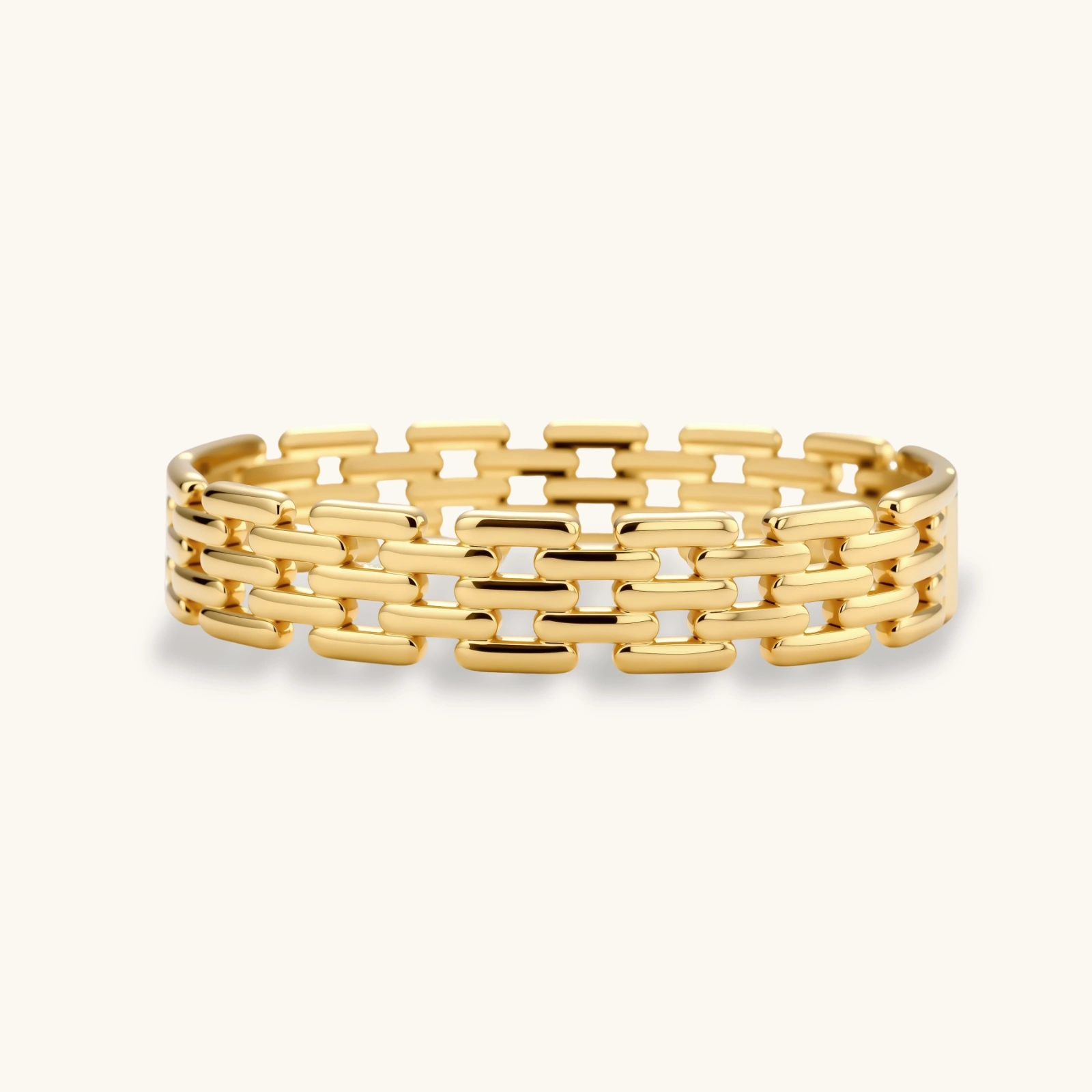 Grid Link Armband im minimalistischen Gold-Look